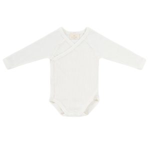 Kico Label – Overslagromper lange mouw – 100% Merinowol – Wit