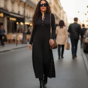 Noralissae - Maxi Chic Jurk met Knopen